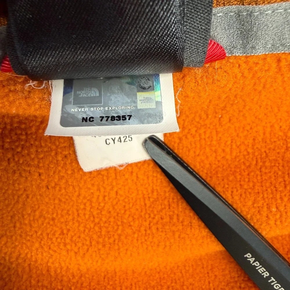 NORTH FACE 1/4 Zip Pullover‎ Smooth Face Fleece Sweatshirt Mens Small Orange